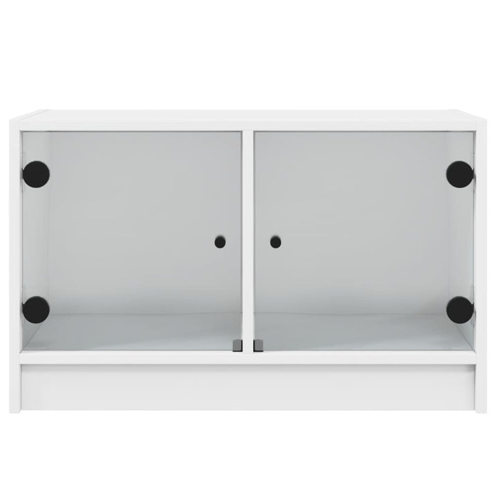tv-bord med glaslåger 68x37x42 cm hvid