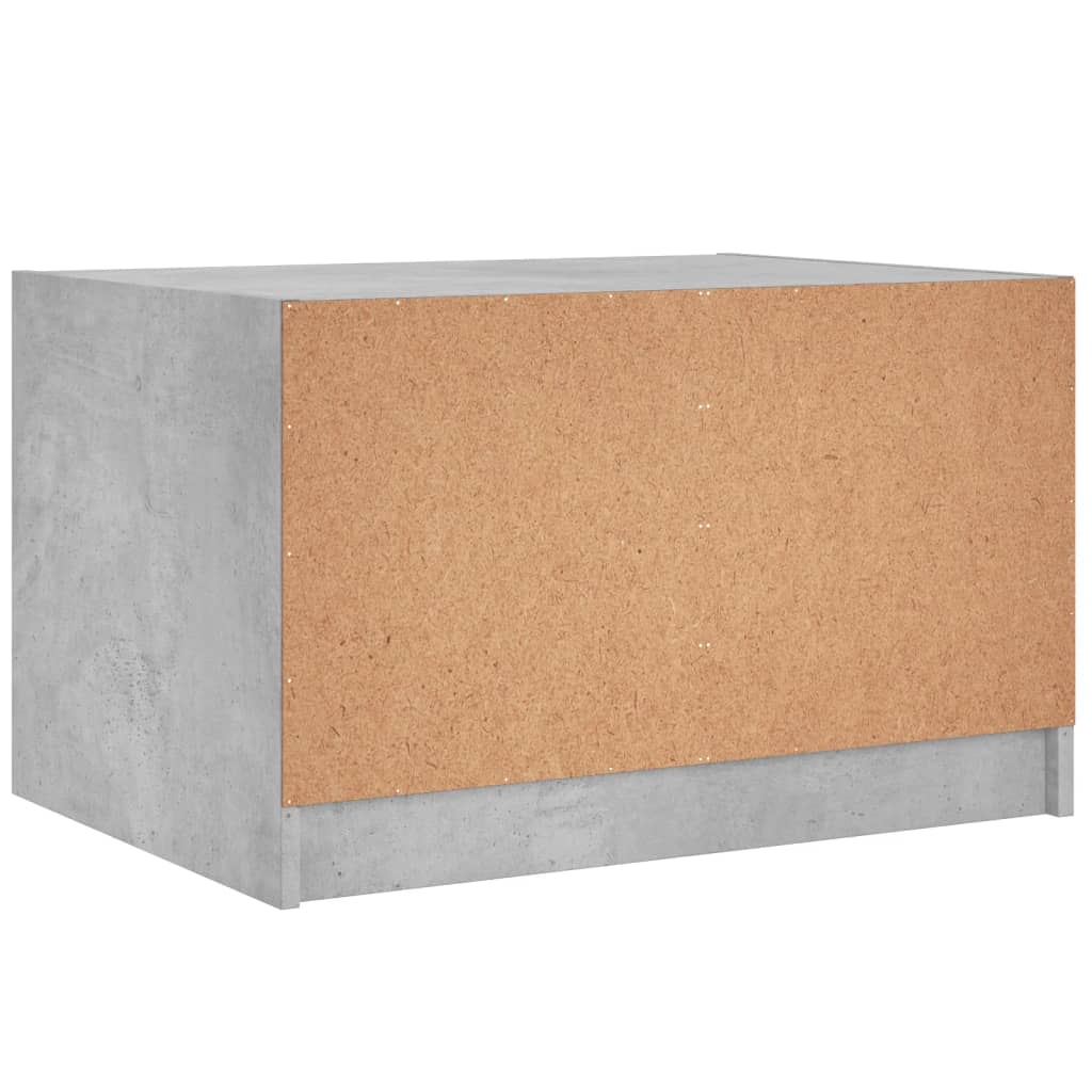 sofabord med glaslåger 68x50x42 cm betongrå