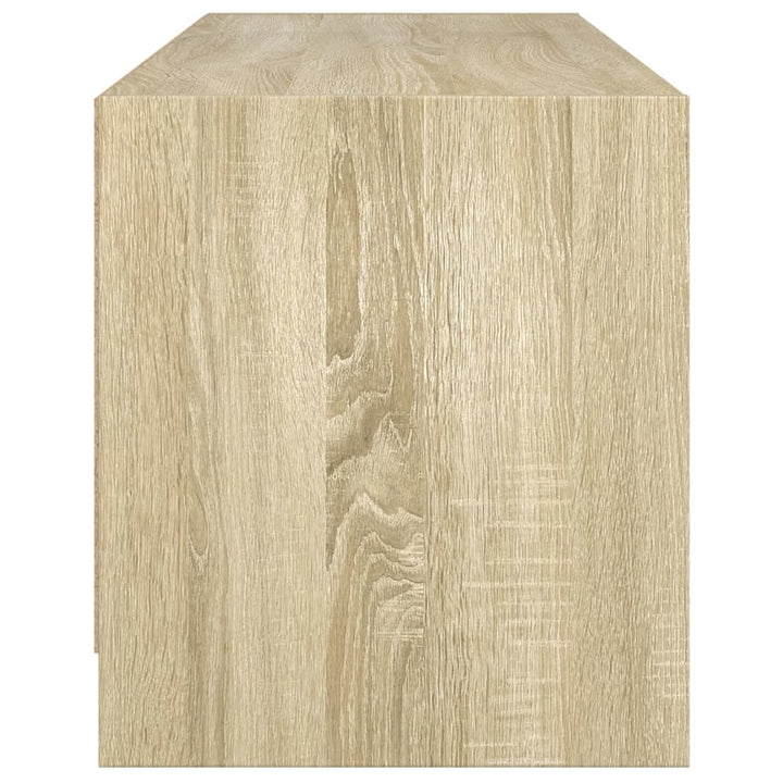 skab med glaslåger 102x37x42 cm sonoma-eg