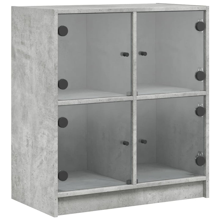 skab med glaslåger 68x37x75,5 cm betongrå