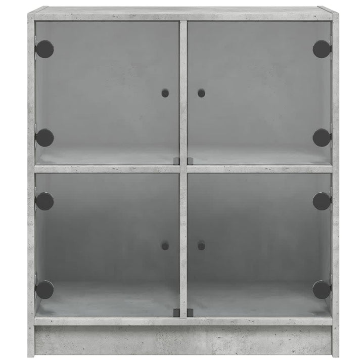 skab med glaslåger 68x37x75,5 cm betongrå