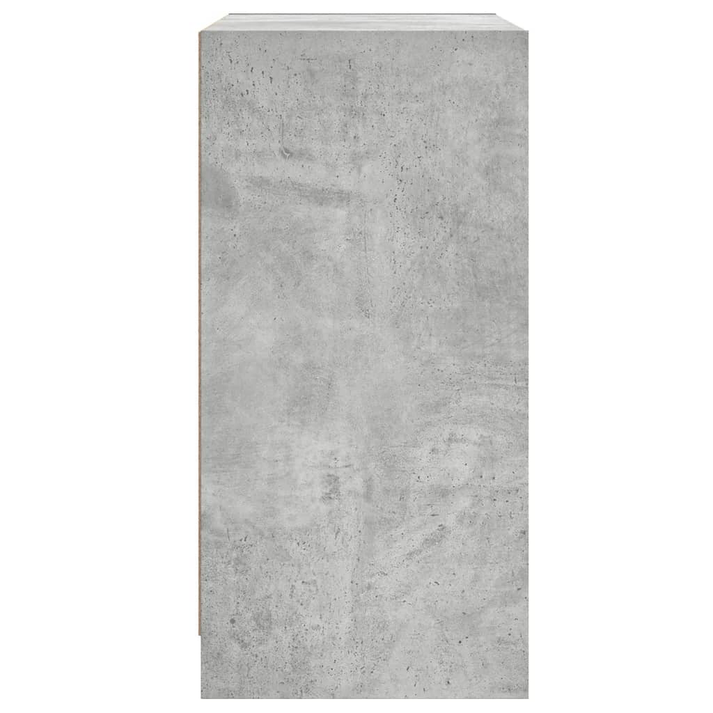 skab med glaslåger 68x37x75,5 cm betongrå