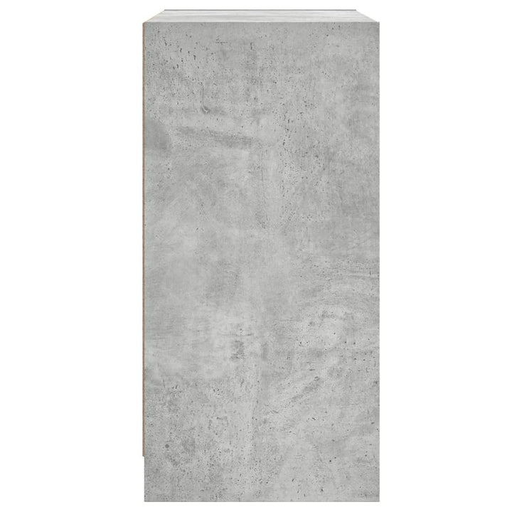 skab med glaslåger 68x37x75,5 cm betongrå