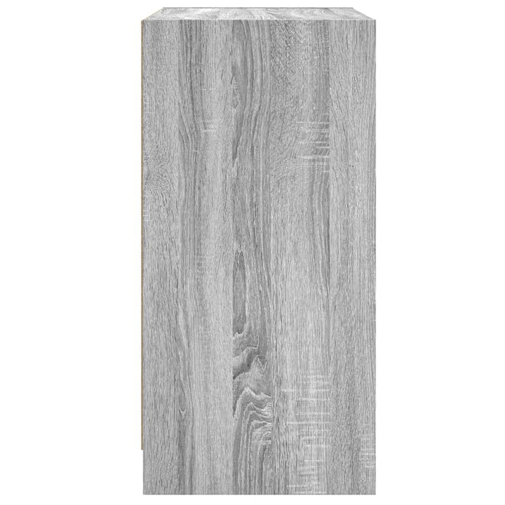 skab med glaslåger 68x37x75,5 cm grå sonoma-eg