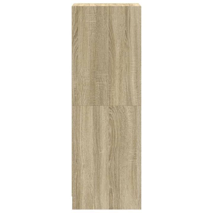 skab med glaslåger 35x37x109 cm sonoma-eg