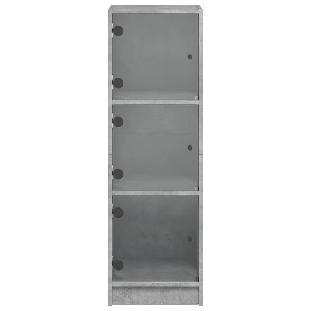 skab med glaslåger 35x37x109 cm betongrå