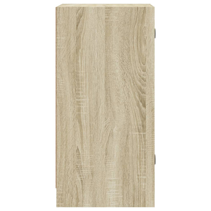 skab med glaslåger 35x37x75,5 cm sonoma-eg