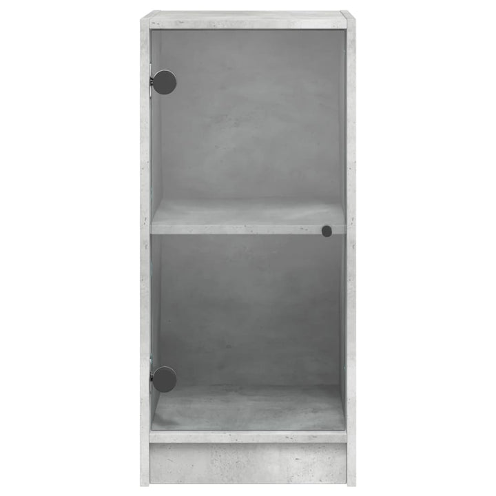 skab med glaslåger 35x37x75,5 cm betongrå