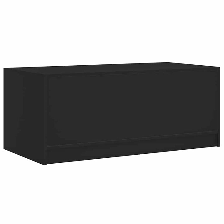 sofabord med glaslåger 102x50x42 cm sort