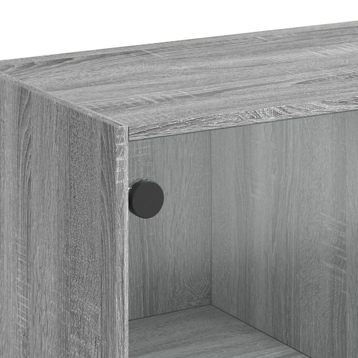 sofabord med glaslåger 102x50x42 cm grå sonoma-eg