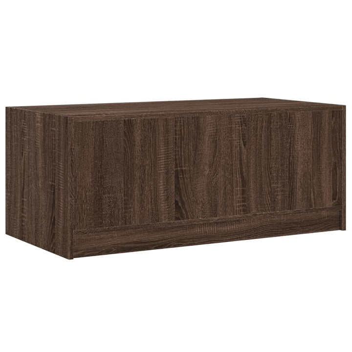 sofabord med glaslåger 102x50x42 cm brun egetræsfarve