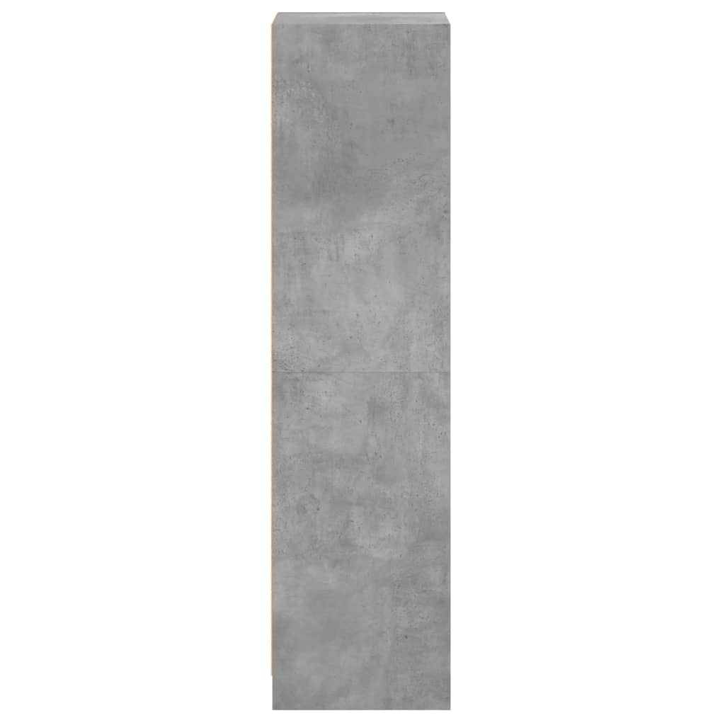 skab med glaslåger 35x37x142 cm betongrå