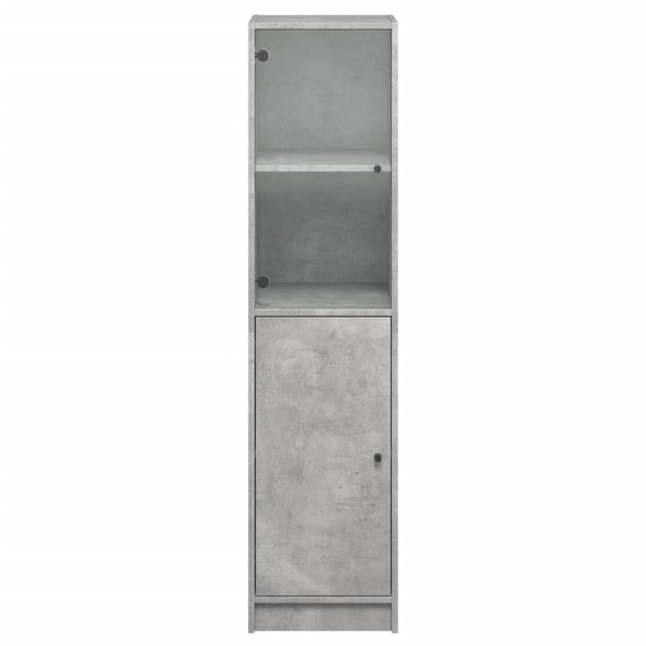 skab med glaslåge 35x37x142 cm betongrå