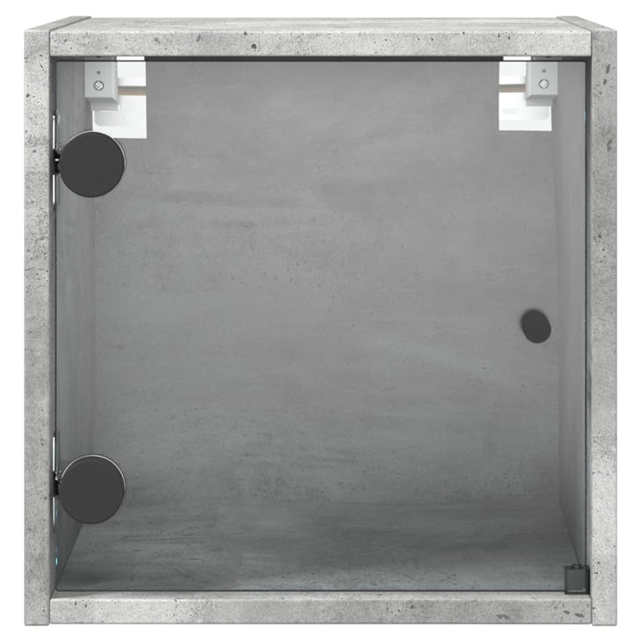 sengebord med glaslåger 35x37x35 cm betongrå