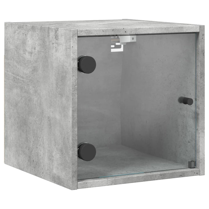 sengeborde 2 stk. med glaslåger 35x37x35 cm betongrå