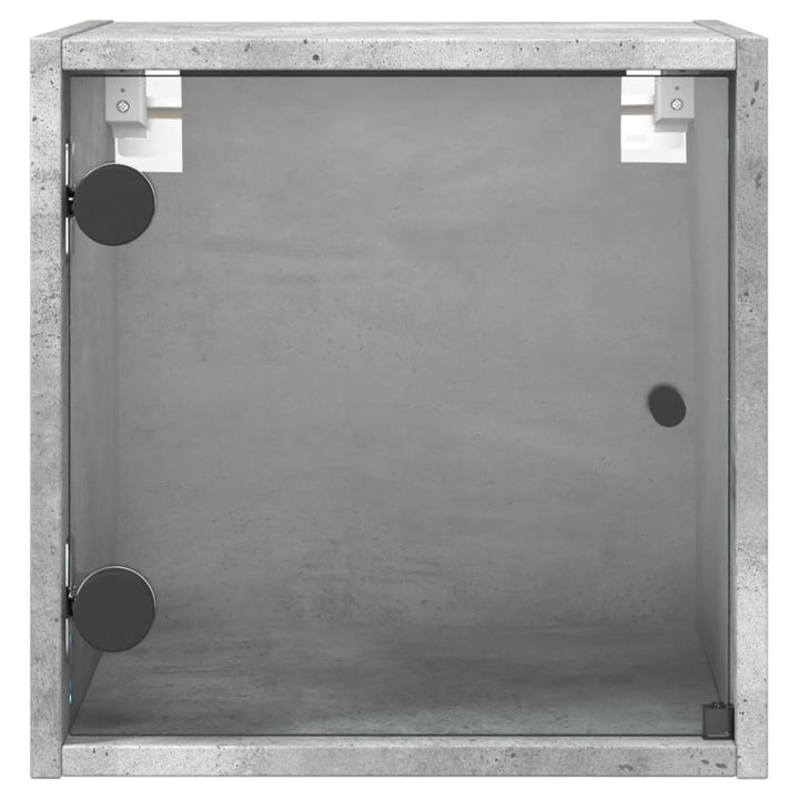sengeborde 2 stk. med glaslåger 35x37x35 cm betongrå