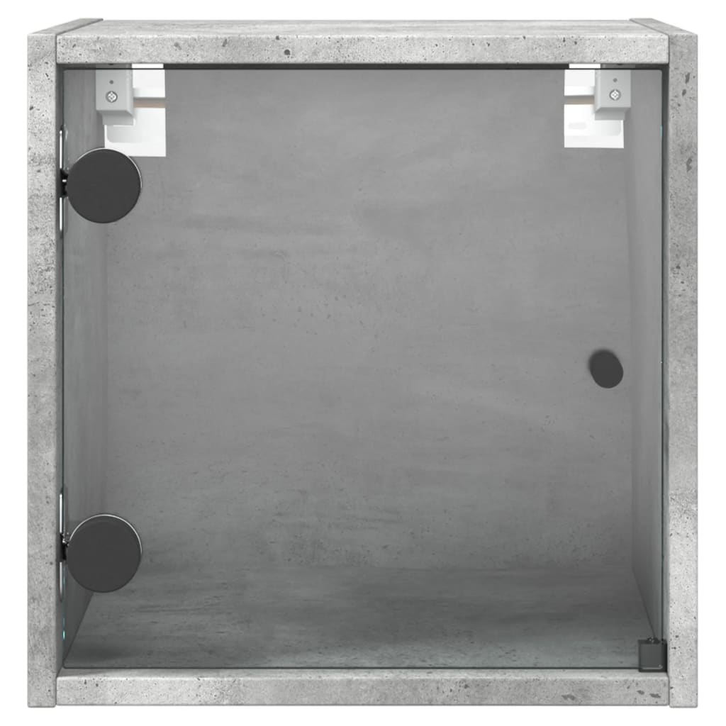 sengeborde 2 stk. med glaslåger 35x37x35 cm betongrå