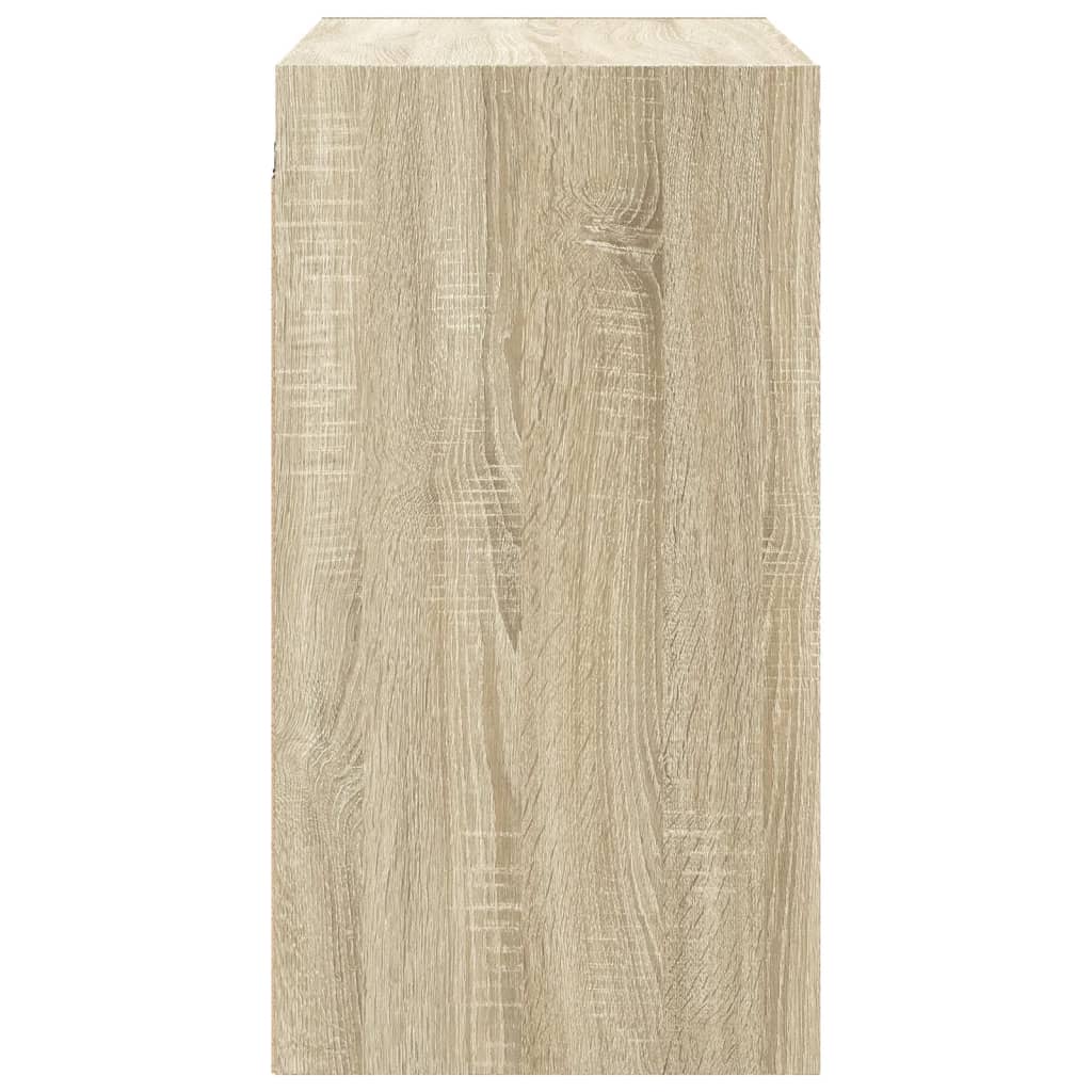skab med glaslåger 68x37x68,5 cm sonoma-eg