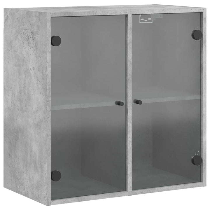 skab med glaslåger 68x37x68,5 cm betongrå