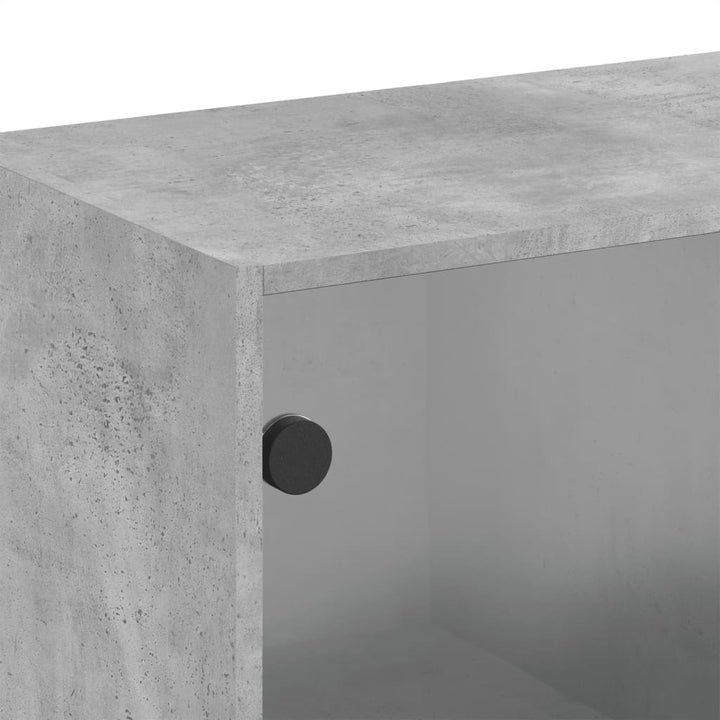 skab med glaslåger 68x37x68,5 cm betongrå