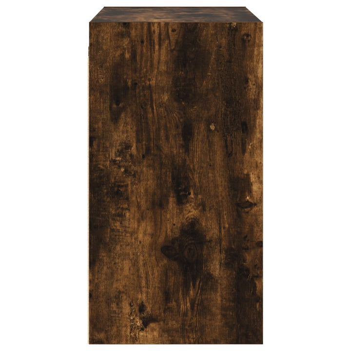 skab med glaslåger 68x37x68,5 cm røget egetræsfarve