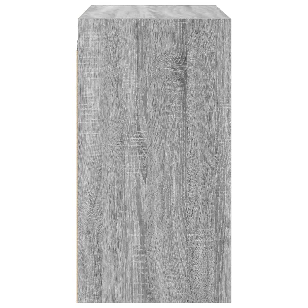 skab med glaslåger 68x37x68,5 cm grå sonoma-eg