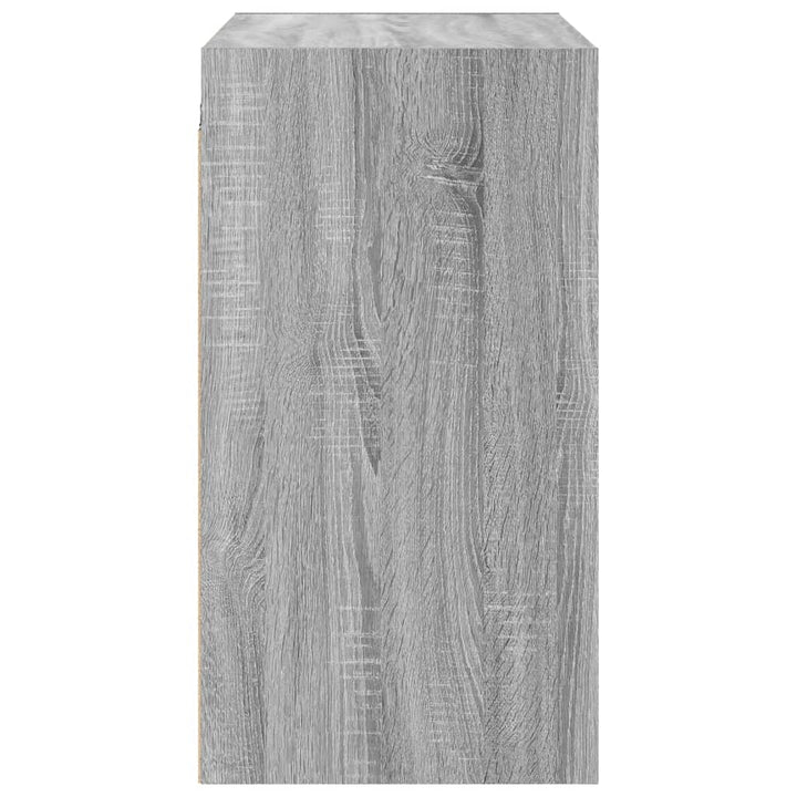skab med glaslåger 68x37x68,5 cm grå sonoma-eg