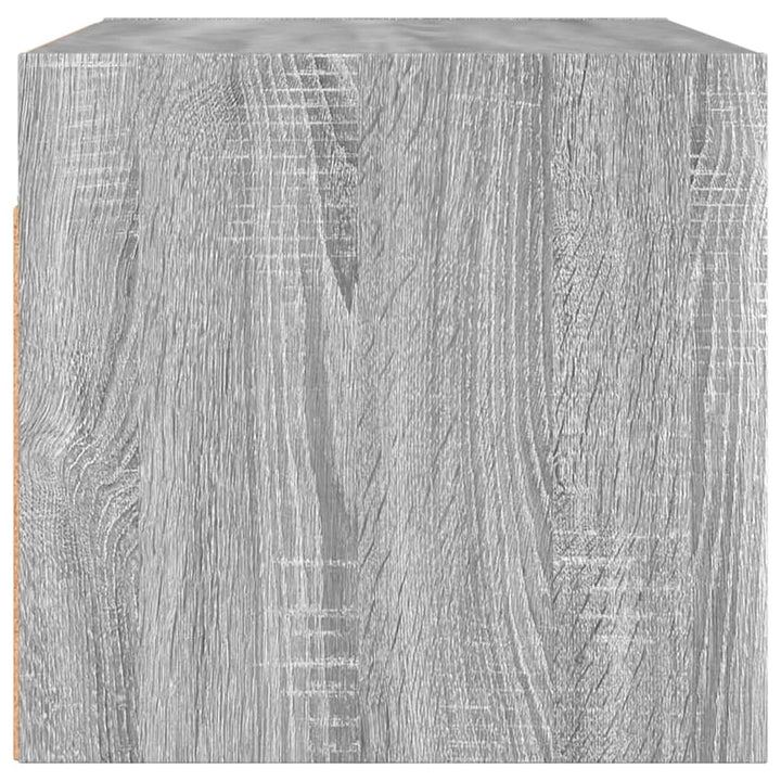 skab med glaslåger 68,5x37x35 cm grå sonoma-eg