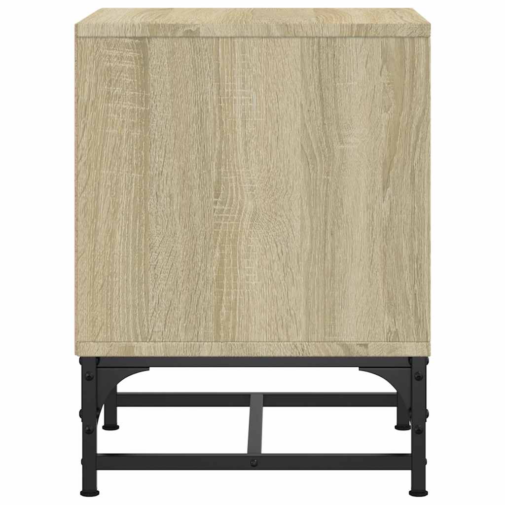 sengeborde med glaslåger 2 stk. 35x37x50 cm grå sonoma-eg