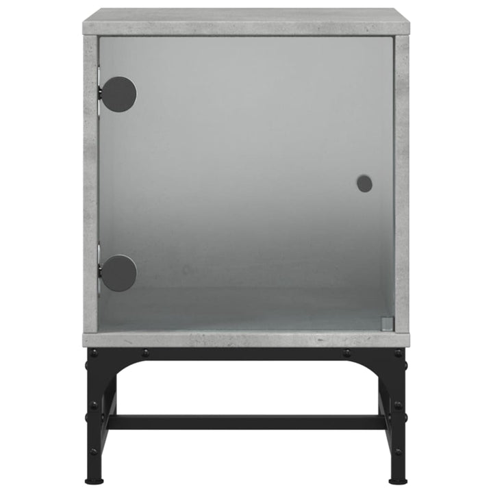 sengeborde 2 stk. med glaslåger 35x37x50 cm betongrå