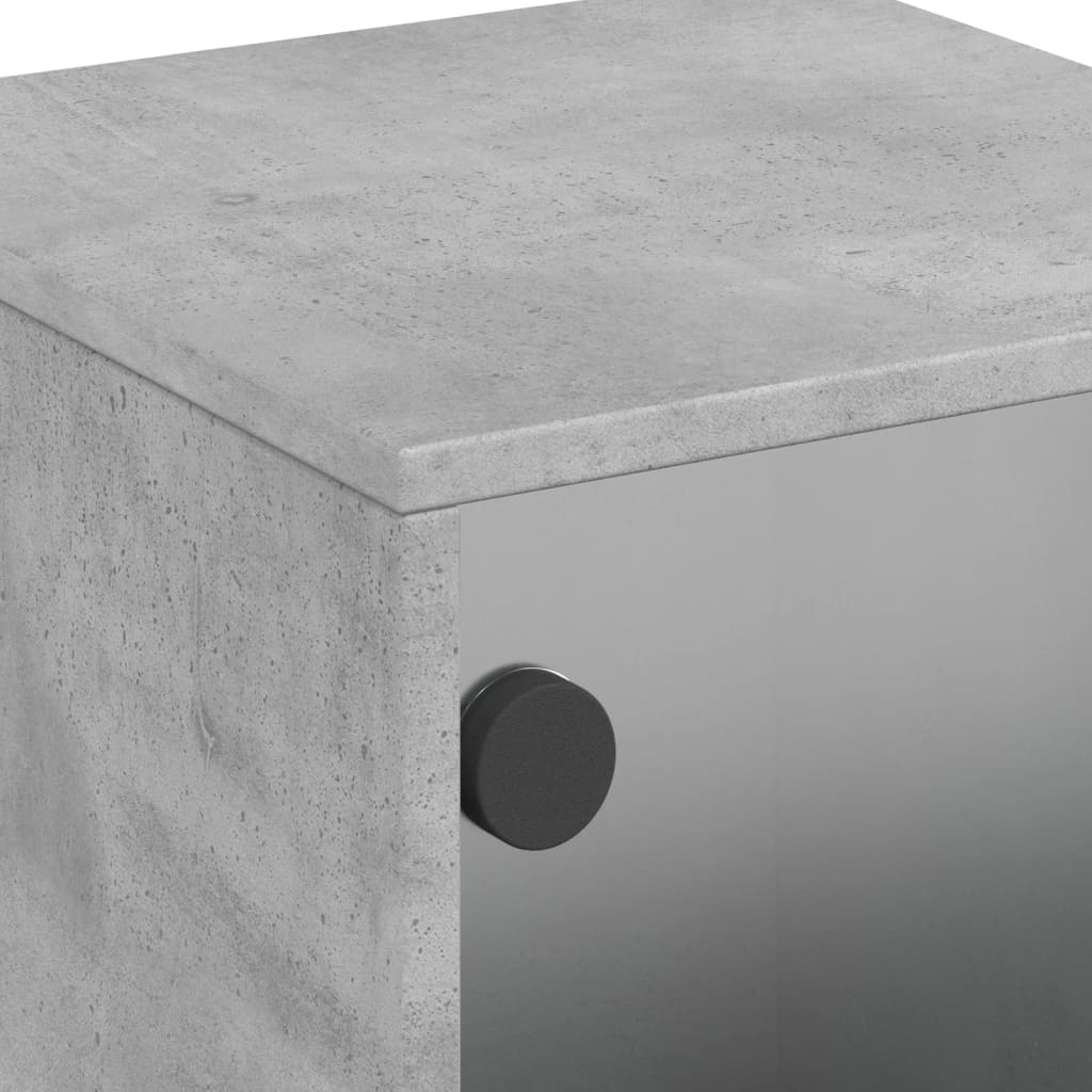 sengeborde 2 stk. med glaslåger 35x37x50 cm betongrå