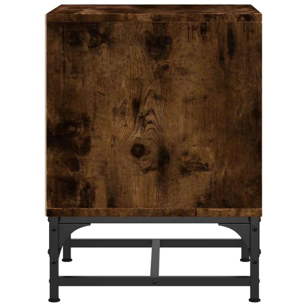 sengeborde 2 stk. med glaslåger 35x37x50 cm røget egetræsfarve