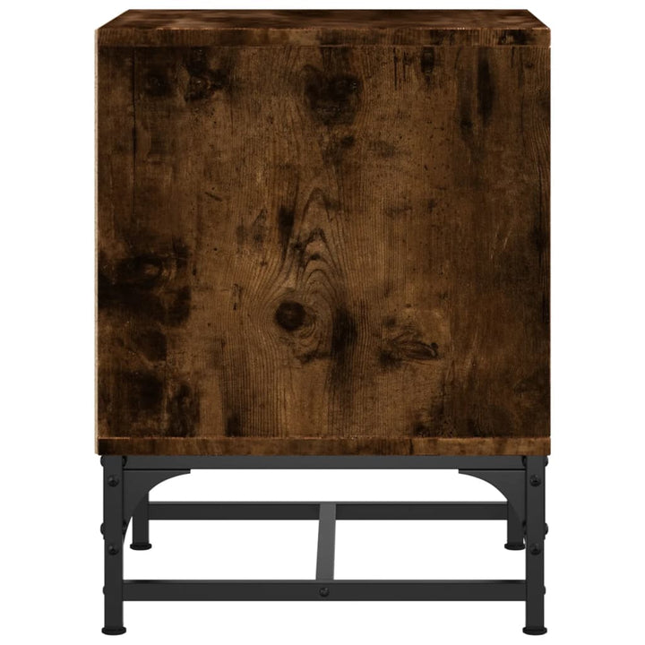 sengeborde 2 stk. med glaslåger 35x37x50 cm røget egetræsfarve