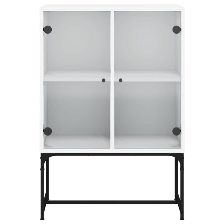 skab med glaslåger 69x37x100 cm hvid