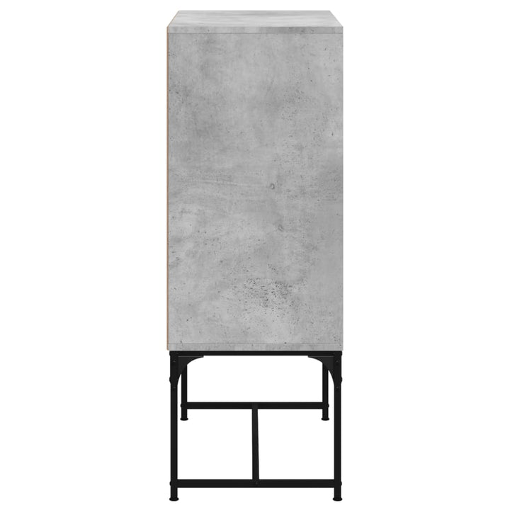 skab med glaslåger 69x37x100 cm betongrå