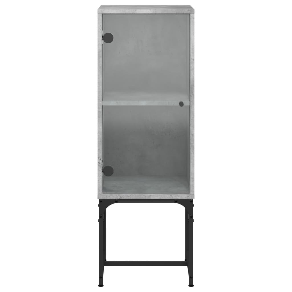 skab med glaslåge 35x37x100 cm betongrå