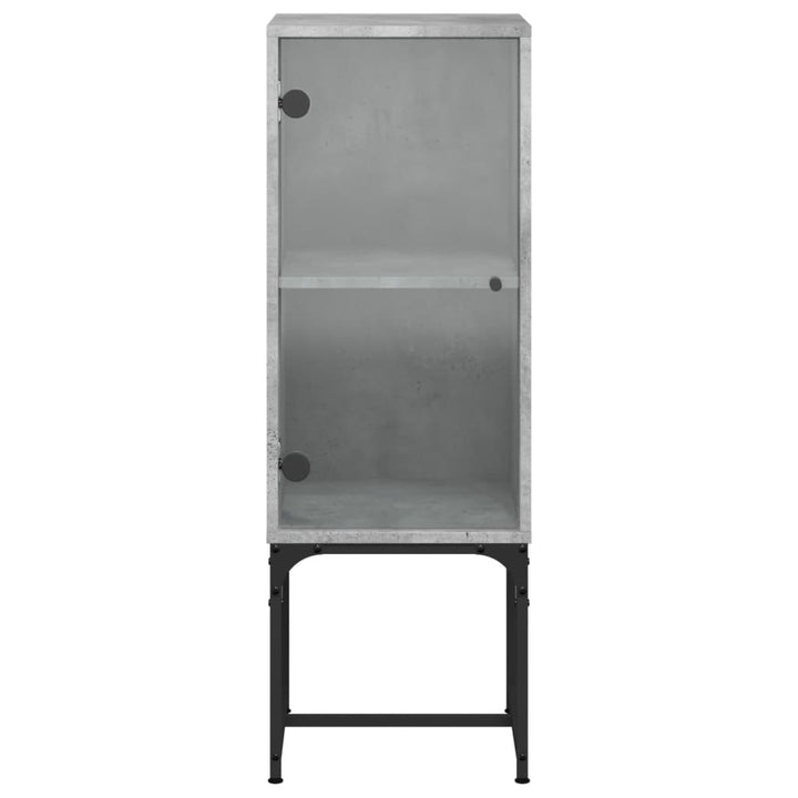skab med glaslåge 35x37x100 cm betongrå