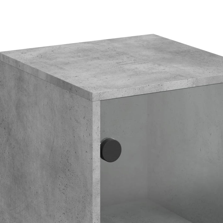 skab med glaslåge 35x37x100 cm betongrå
