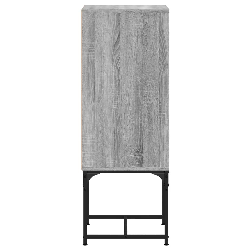 skab med glaslåge 35x37x100 cm grå sonoma-eg