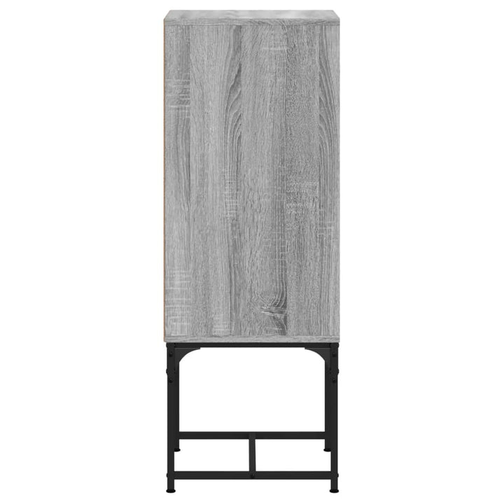 skab med glaslåge 35x37x100 cm grå sonoma-eg