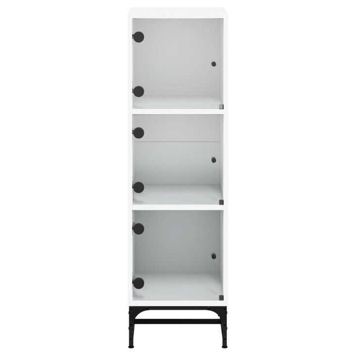 skab med glaslåger 35x37x120 cm hvid
