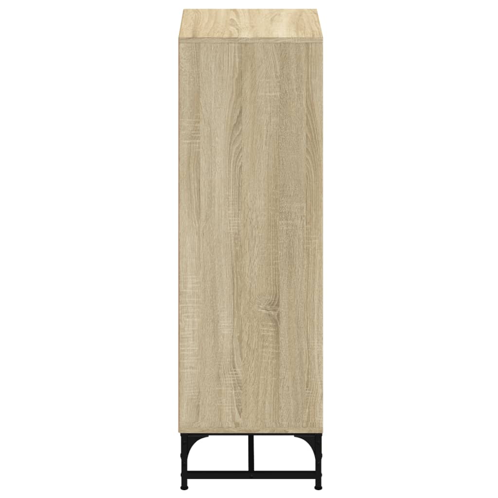 skab med glaslåger 35x37x120 cm sonoma-eg