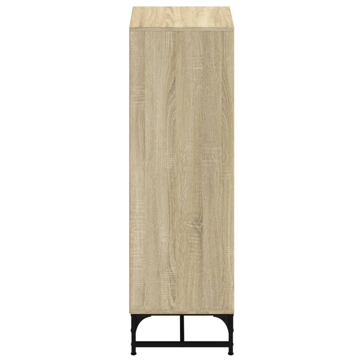 skab med glaslåger 35x37x120 cm sonoma-eg