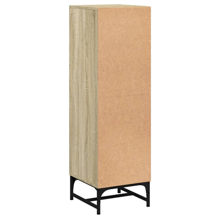 skab med glaslåger 35x37x120 cm sonoma-eg
