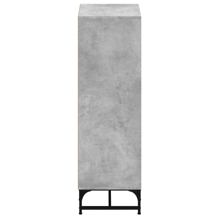 skab med glaslåger 35x37x120 cm betongrå