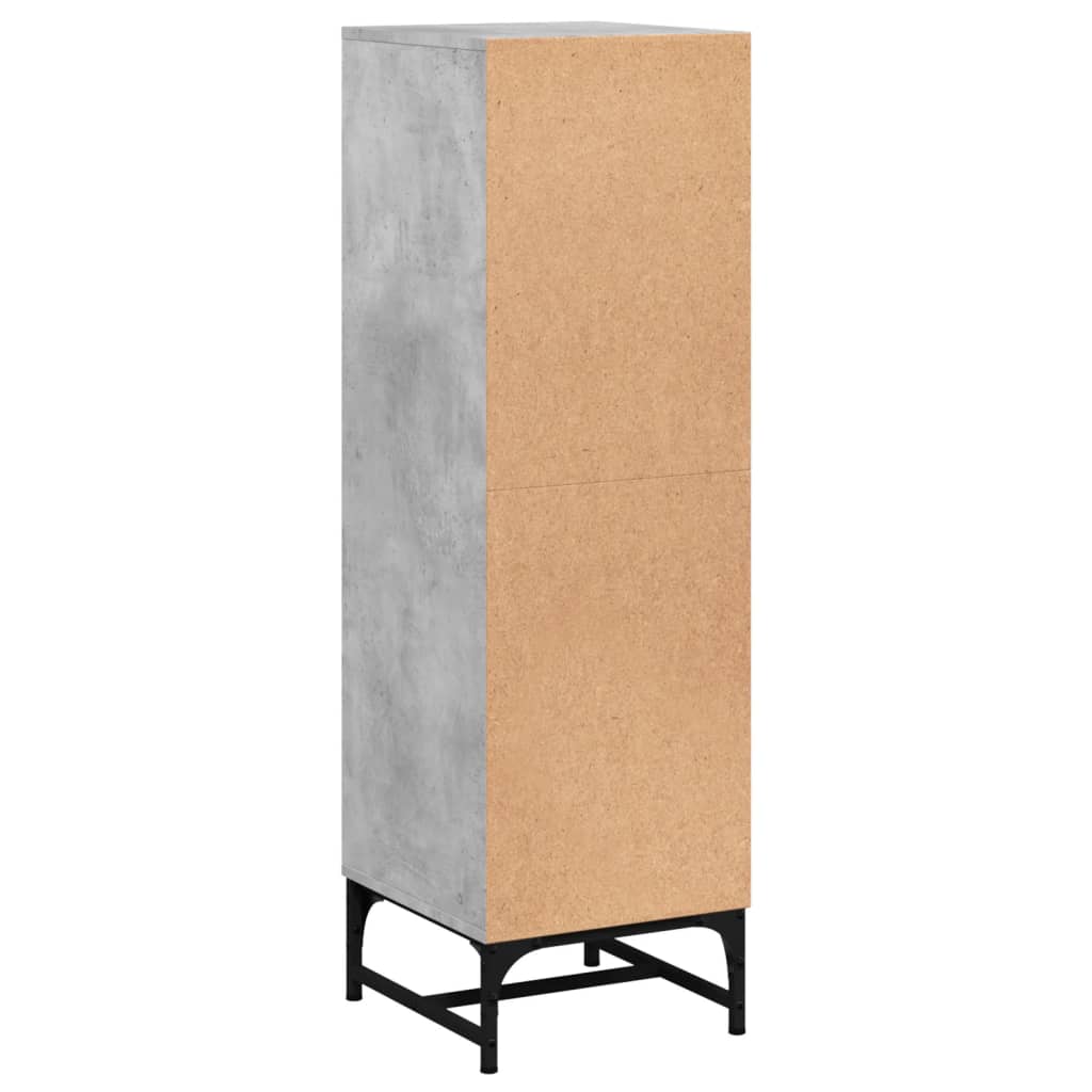 skab med glaslåger 35x37x120 cm betongrå
