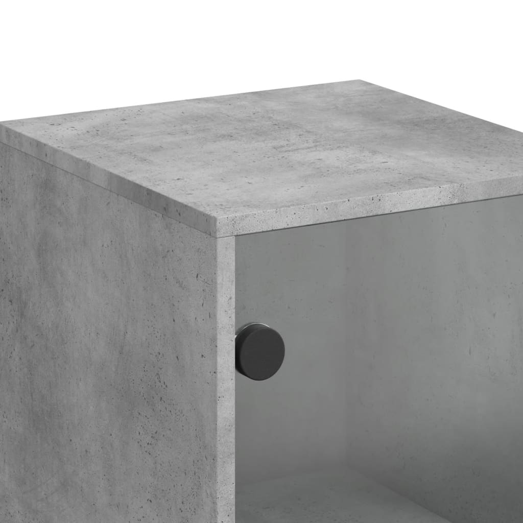skab med glaslåger 35x37x120 cm betongrå