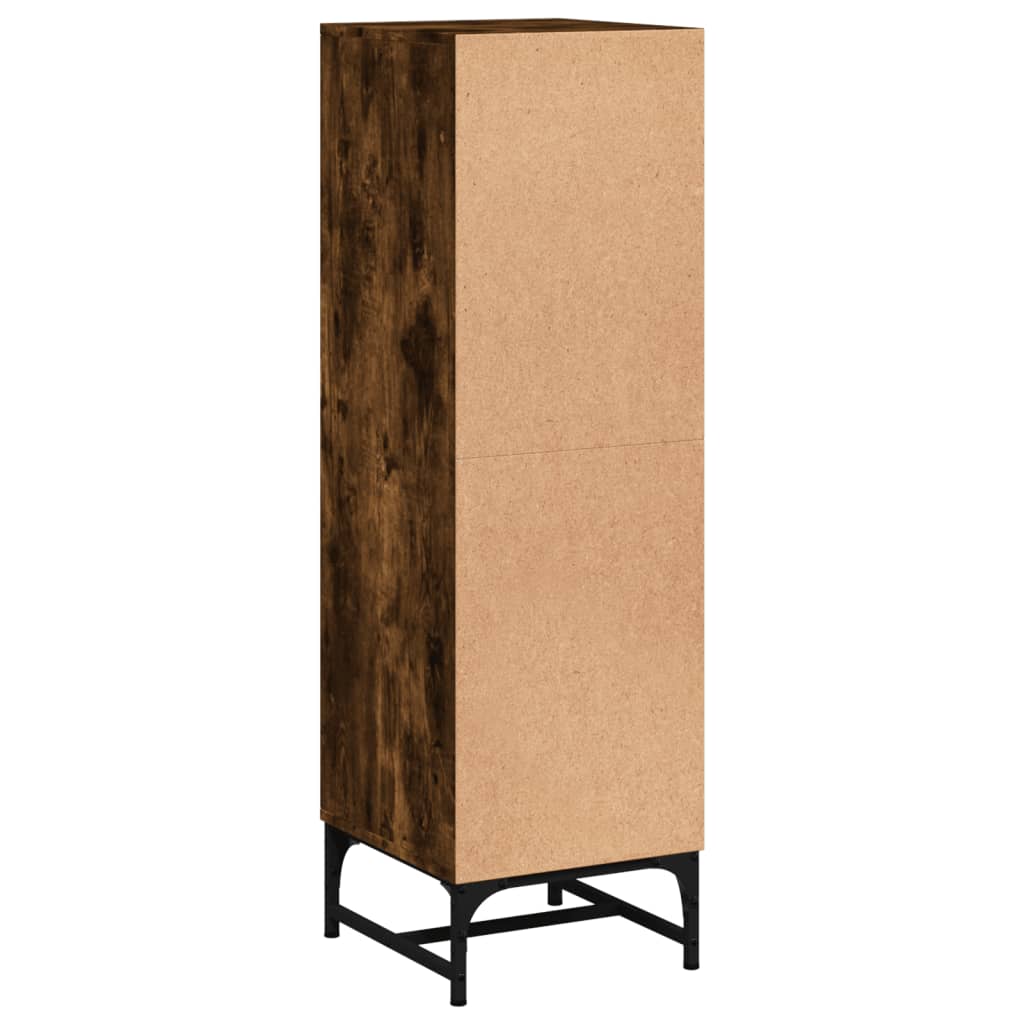 skab med glaslåger 35x37x120 cm røget egetræsfarve