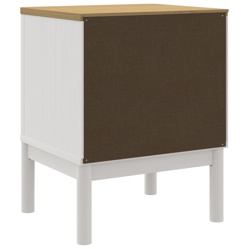 sengebord 45x39x57 cm massivt fyrretræ hvid
