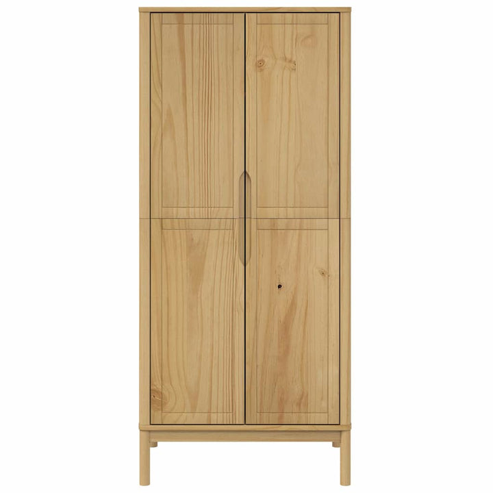 klædeskab FLORO 77x53x171 cm massivt fyrretræ gyldenbrun